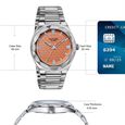 Poze Poze Quartz Analog Orange Dial Silver Metal Strap Watch For Men - image number 3