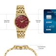 Sonata Jashn Quartz Analog Red Dial Golden Metal Strap Watch For Couple - image number 4