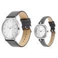 Sonata Quartz Analog Silver Dial Leather Strap Watch for Couple - image number 1