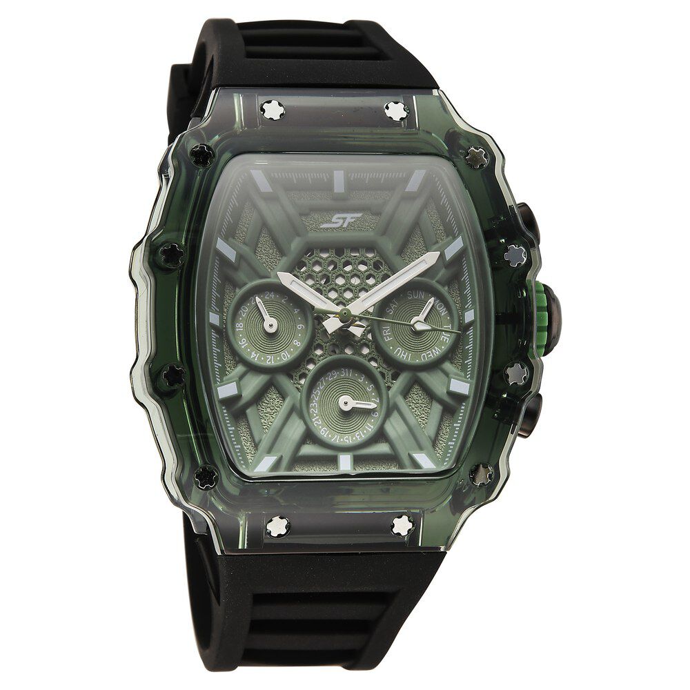 SF Maiden Voyage Sport Watch Green Dial And Black Strap Tonneau Shaped Case with Multifunction movement-image-10