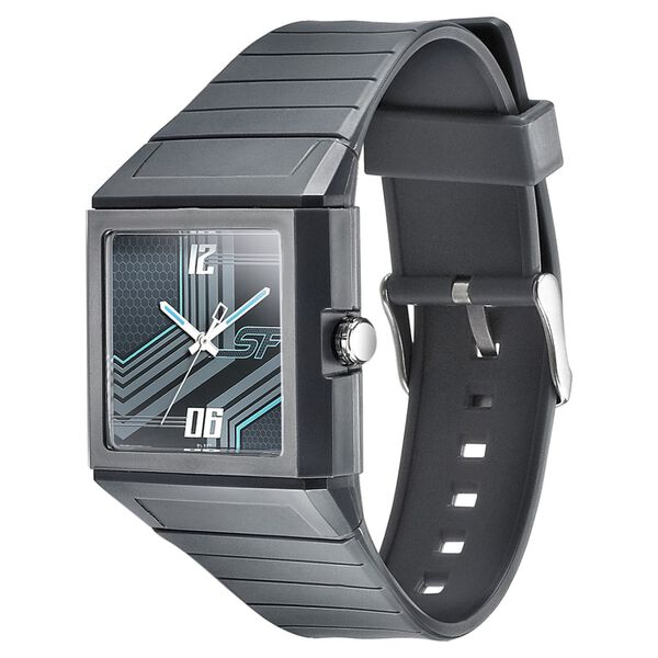 SF Quartz Analog Grey Dial PU Strap Watch for Men - image number 1