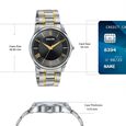Sonata Traditional Essentials Black Dial Silver & Gold-Tone Stainless Steel Strap Watch - image number 3