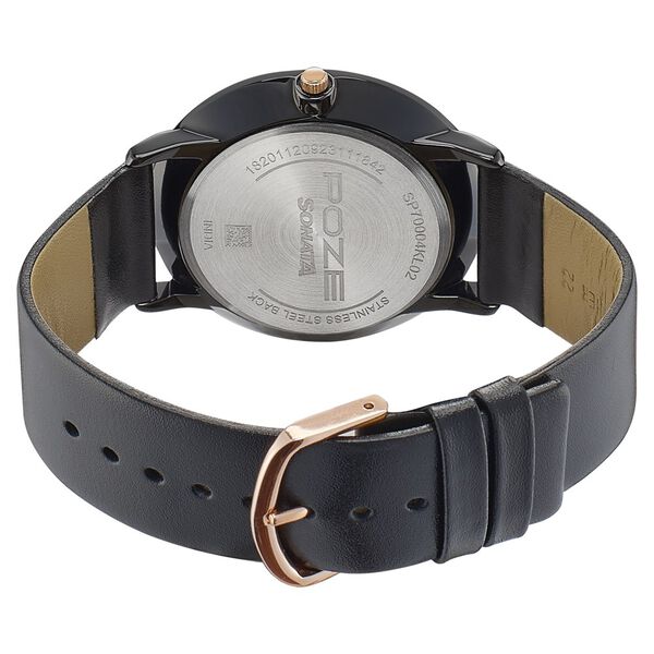 Poze by Sonata Quartz Analog Black Dial Leather Strap Watch for Men - image number 4