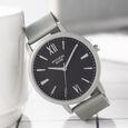 Sonata Poze Quartz Analog Black Dial Mesh Strap Watch for Men
