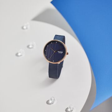 Sonata Poze Quartz Analog Blue Dial Blue Color Stainless Steel Strap Watch For Women