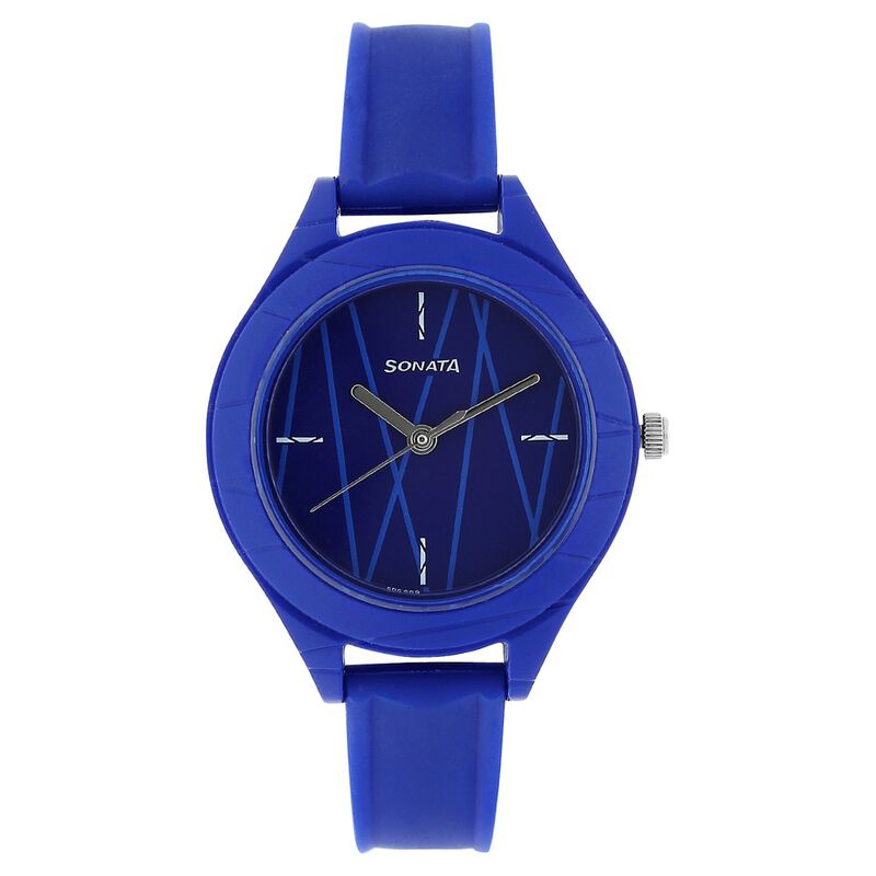 Sonata Colorpop Blue Dial Women Watch With Plastic Strap - image number 0