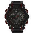 SF Quartz Analog Digital Black Dial Plastic Strap Watch for Men