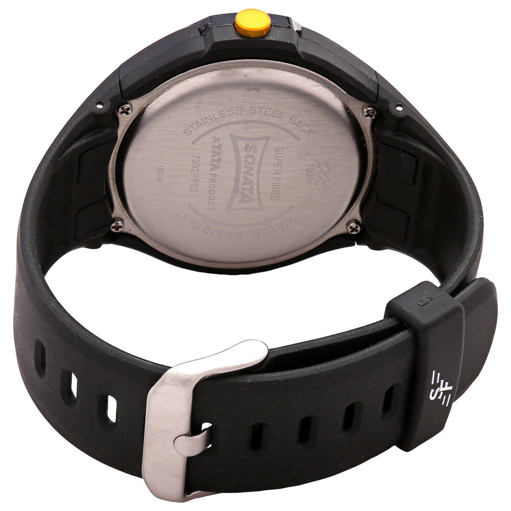 Buy Online SF Digital Dial Black Plastic Strap Watch for Men 7992pp02j Sonata