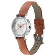 Sonata Floral Folkart Silver Dial Women Watch With Leather Strap - image number 1