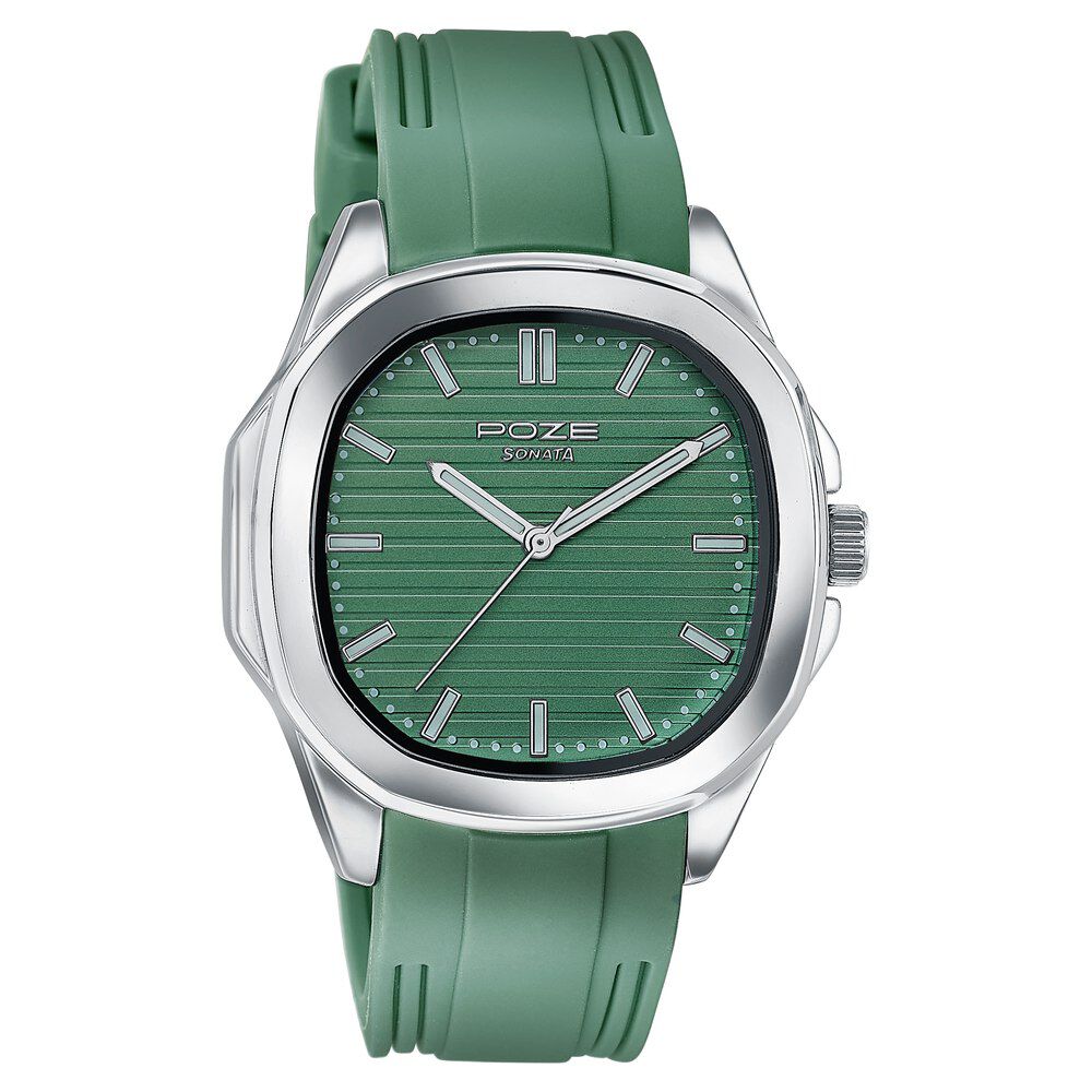Buy Online Sonata Poze Quartz Analog Green Dial Green Colour