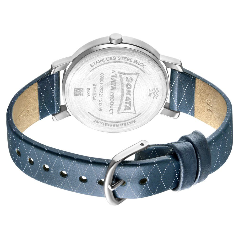 Sonata Play Blue Dial Women Watch With Leather Strap