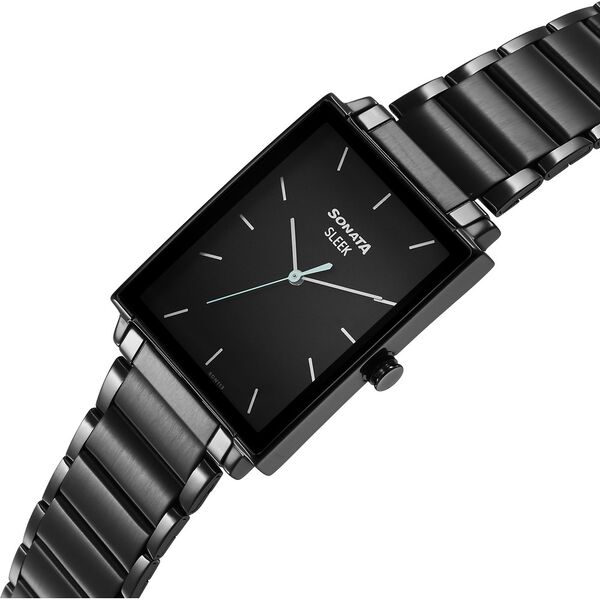 Sonata Sleek Black Dial Analog Watch for Men - image number 2