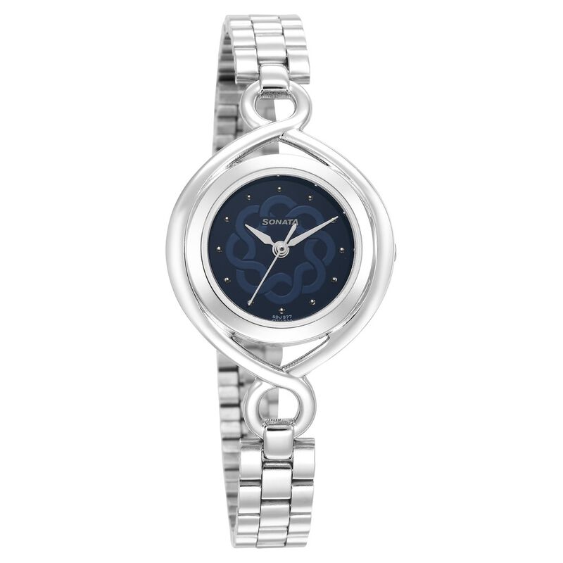Sonata Alloys Blue Dial Women Watch With Stainless Steel Strap - image number 0