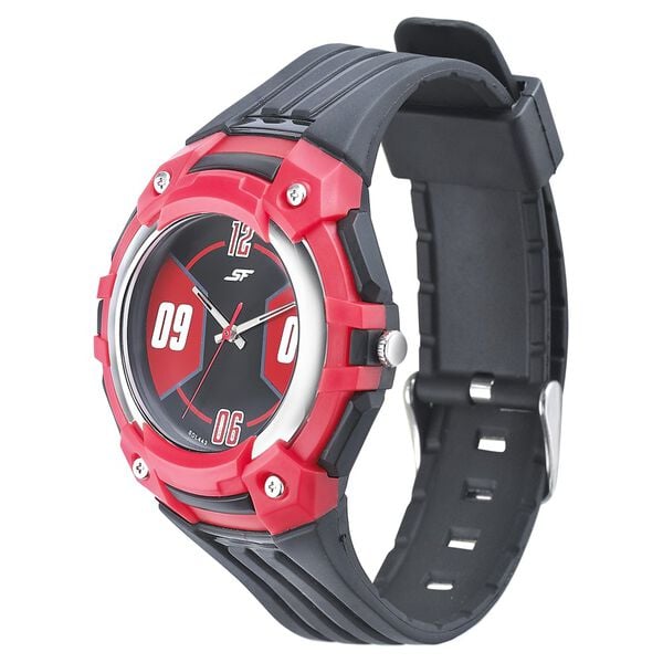 SF Turbo Quartz Analog Black Dial PU Strap Watch for Men - image number 1