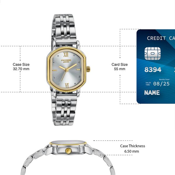 Poze By Sonata Quartz Analog Silver Dial Silver Stainless Steel Strap Watch For Women - image number 3
