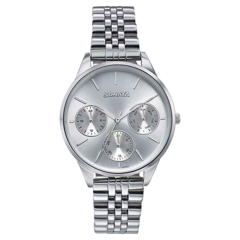 Sonata Wedding Edit Quartz Multifunction Silver Dial Stainless Steel Strap Watch For Women-picture-13