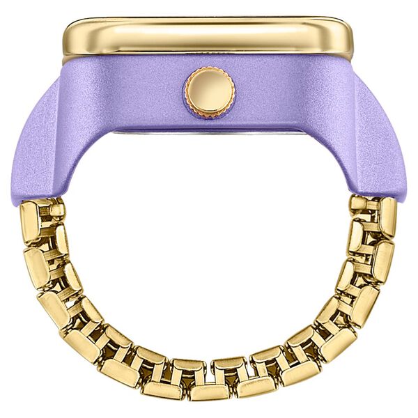 Ring Watch By Sonata Quartz Analog Purple Dial Golden Metal Strap Watch For Women - image number 4