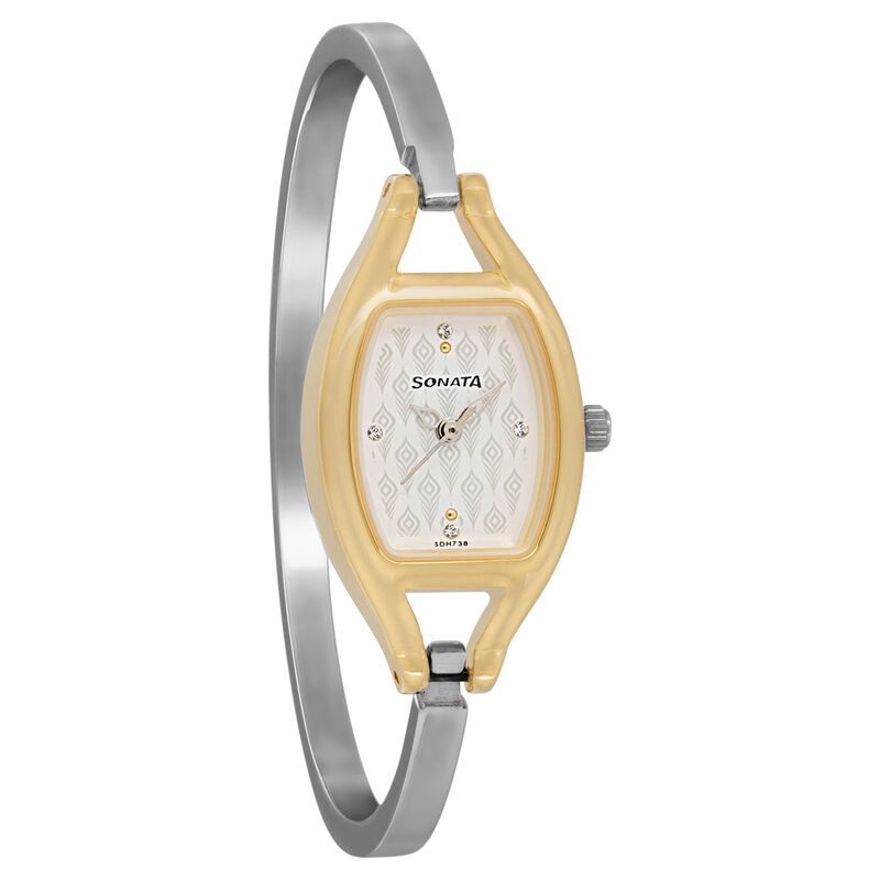 Sonata Pankh White Dial Women Watch With Metal Strap - image number 1