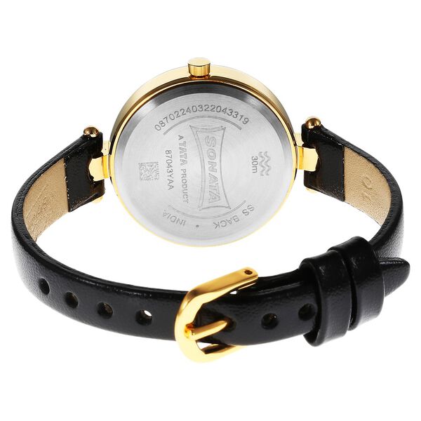Sonata Gold Edit Pink Dial Women Watch With Leather Strap - image number 3