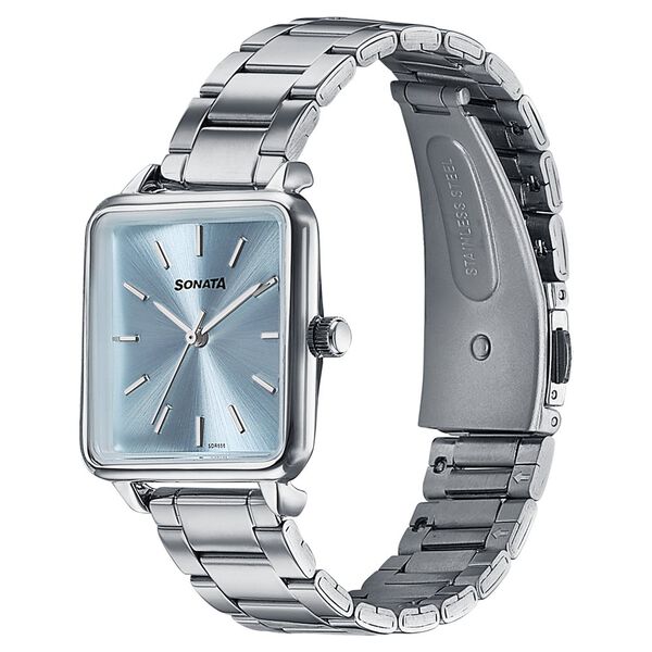 Sonata Wedding Edit Quartz Analog Blue Dial Stainless Steel Strap Watch For Women - image number 3