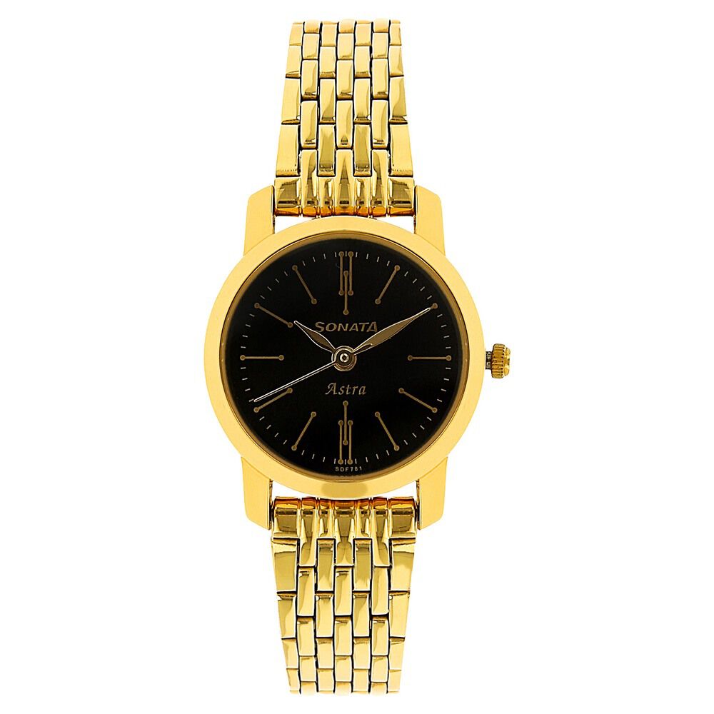 Sonata analog black dial women's watch outlet