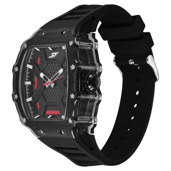 SF Maiden Voyage Sport Watch Black dial And Strap wih red accents Tonneau Shaped Case - image number 1