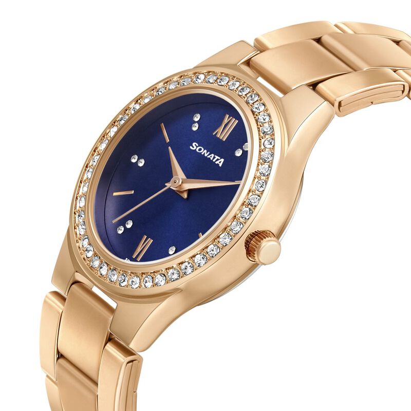Sonata Blush It Up Blue Dial Women Watch With Stainless Steel Strap - image number 3