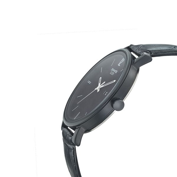 Sonata Quartz Analog with Date Black Dial Leather Strap Watch for Men - image number 2