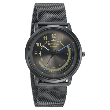 Sonata Poze Quartz Analog Grey dial Metal Strap Watch for Men
