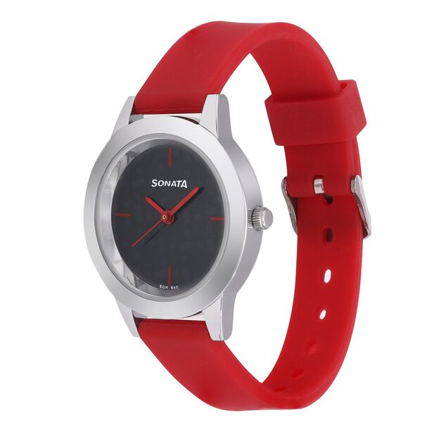 Sonata Splash Grey Dial Women Watch With Silicone Strap - image number 2