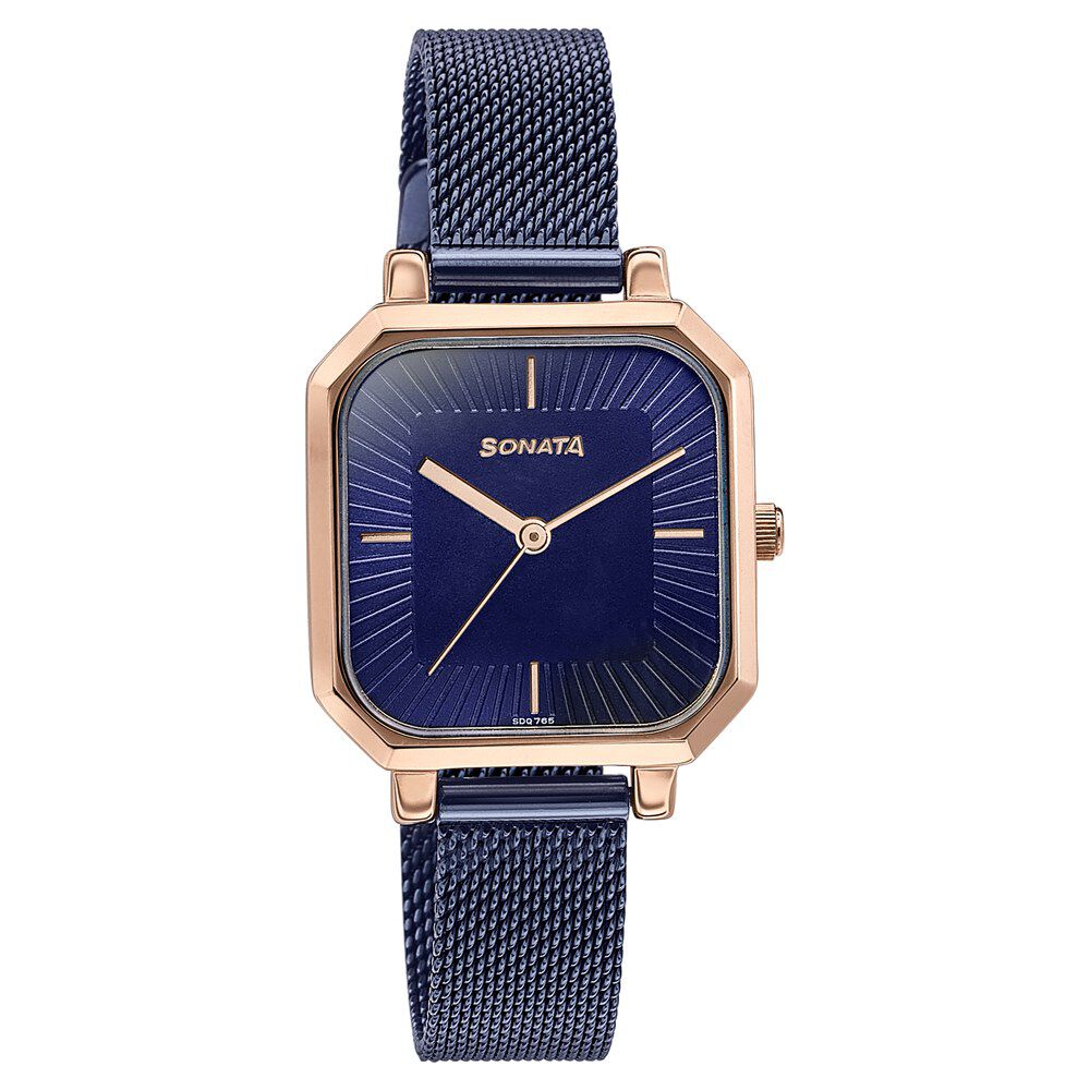 Buy Online Sonata Modern Edit Quartz Analog Blue Dial Stainless