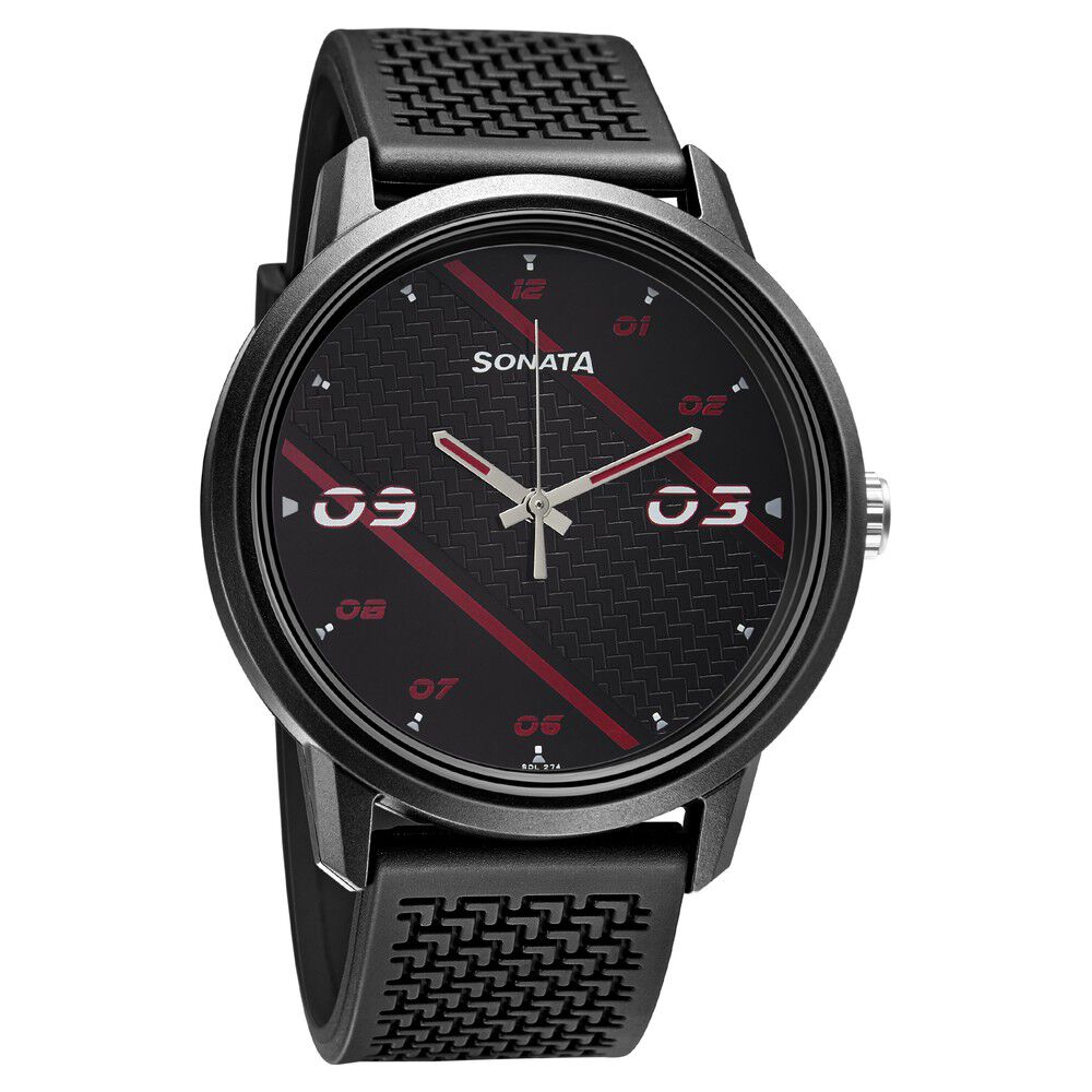 Sonata Quartz Analog PU Strap Watch for Men-image-1