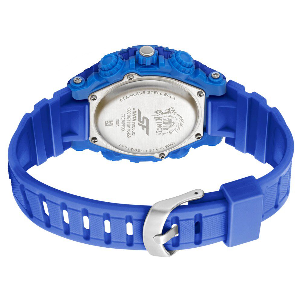 SF Quartz Analog Digital Blue Dial TPU Strap Watch for Men