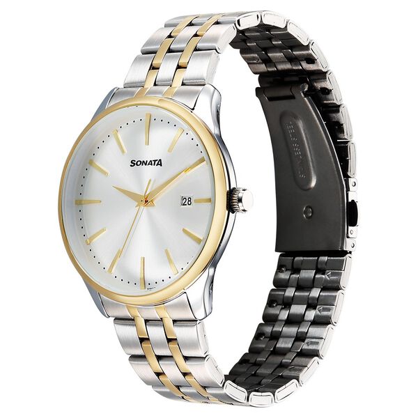 Sonata Eternia Quartz Analog with Date Silver Dial Metal Strap Watch For Men - image number 1