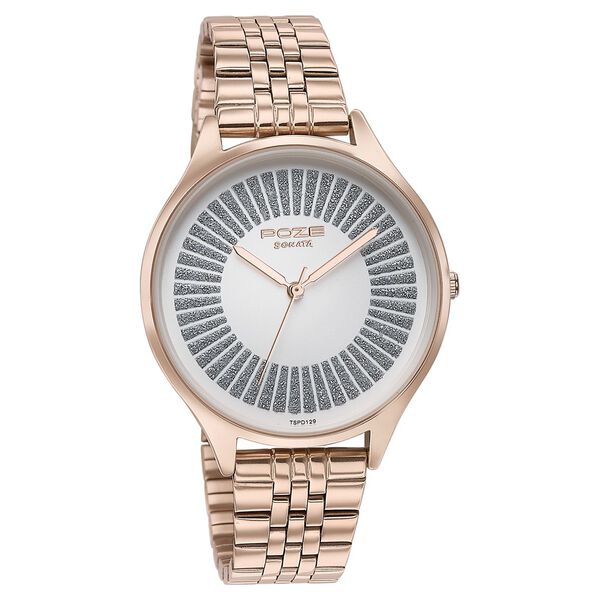 Sonata Poze Quartz Analog White Dial Metal Strap Watch For Women - image number 2
