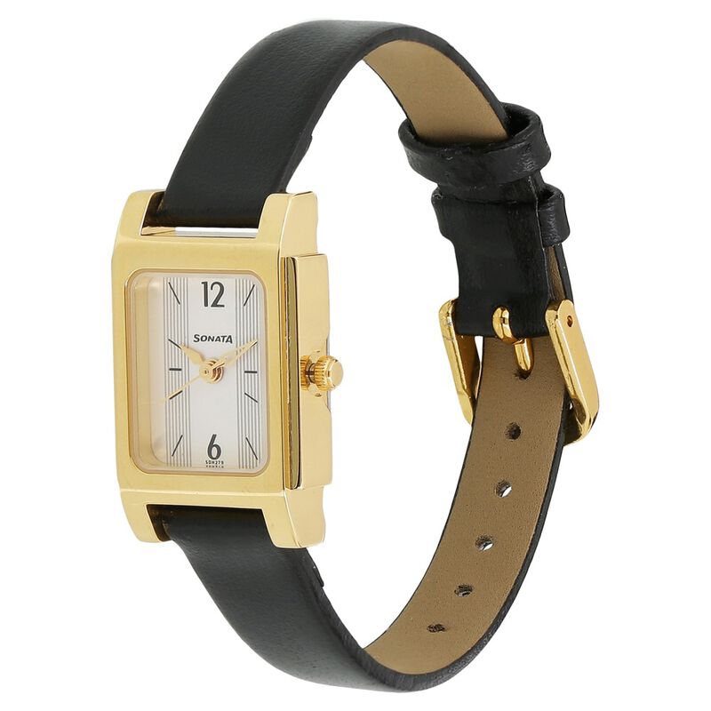 Sonata Essentials White Dial Women Watch With Leather Strap - image number 1