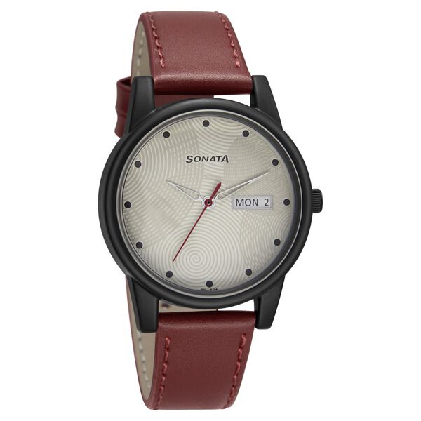 Sonata Lite White Dial Women Watch With Leather Strap - image number 0