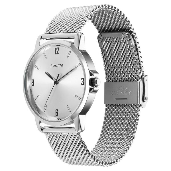 Sonata Quartz Analog Silver Dial Watch for Men - image number 1