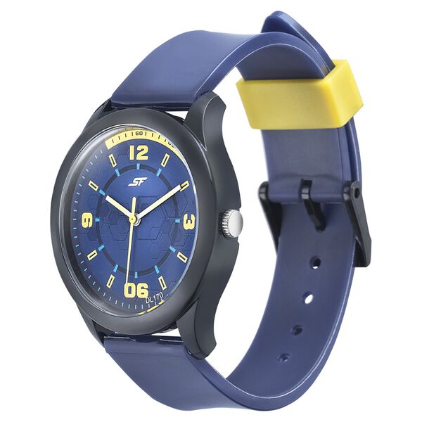 SF Quartz Analog Blue Dial PU Strap Watch for Men - image number 1