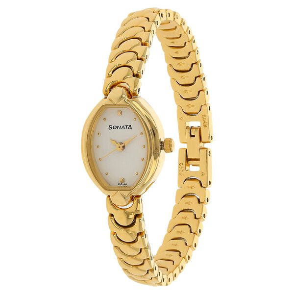 Sonata Quartz Analog White Dial Metal Strap Watch for Women - image number 1