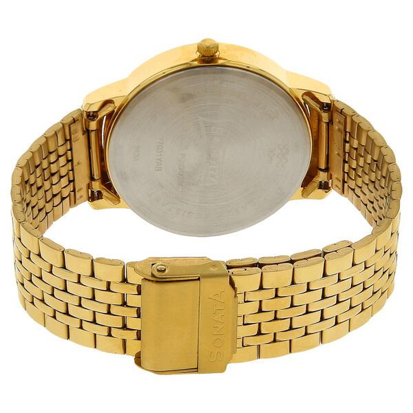 Sonata Quartz Analog Silver Dial Stainless Steel Strap Watch for Men - image number 3
