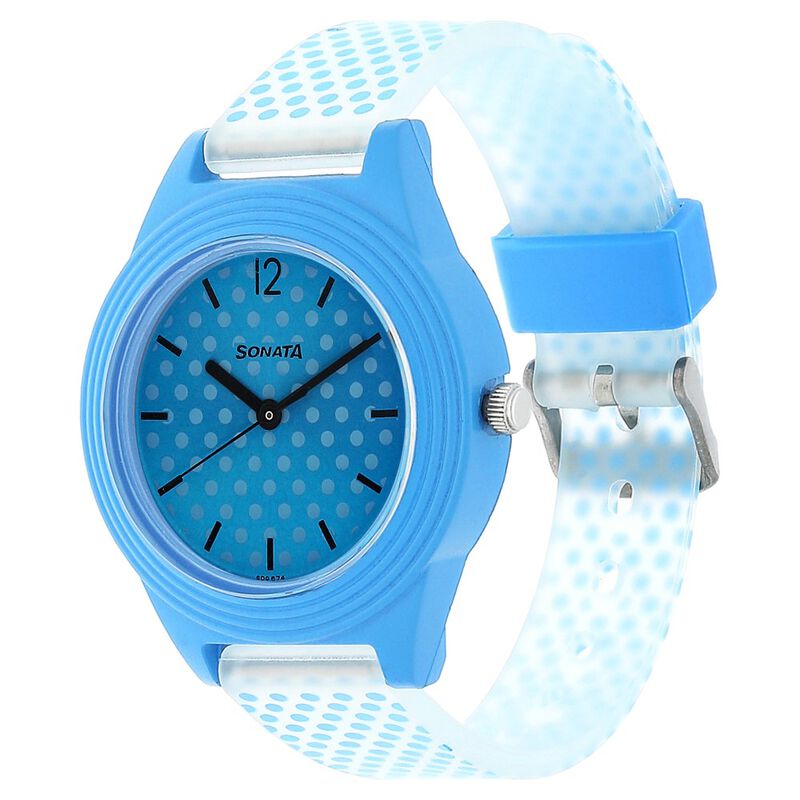 Sonata Colorpop Blue Dial Women Watch With Plastic Strap - image number 1