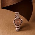Poze By Sonata Quartz Analog Pink Dial Rose Gold Metal Strap Watch For Women