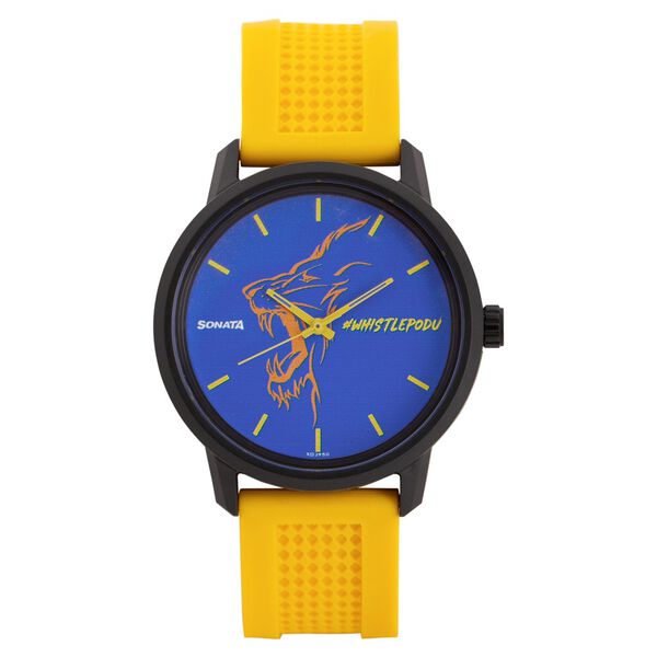 Sonata CSK Quartz Analog Blue Dial TPU Strap Unisex Watch - image number 0