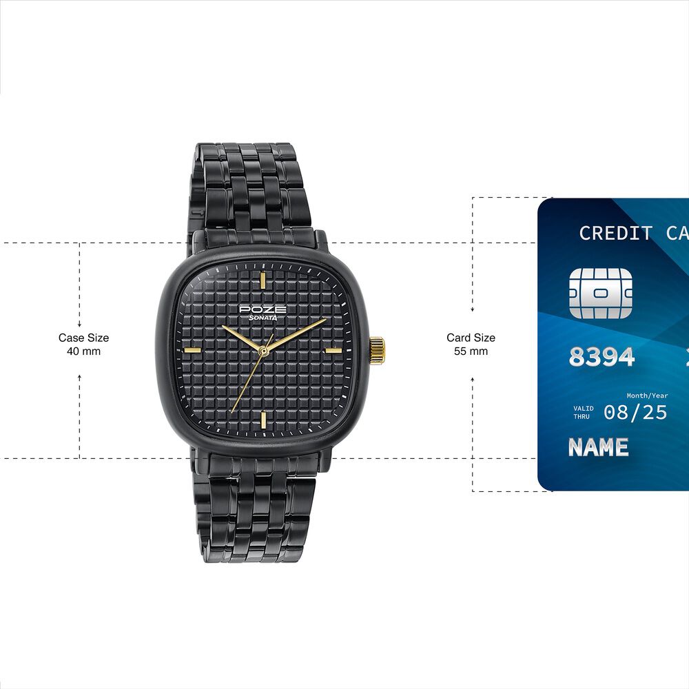 Buy Online Sonata Poze Quartz Analog Black Dial Black Colour