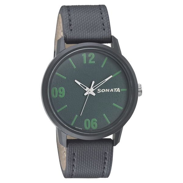 Sonata Quartz Analog Grey Dial Leather Strap Watch for Men - image number 0
