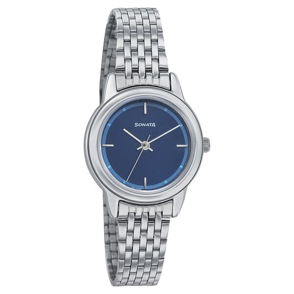 Sonata Essentials Blue Dial Women Watch With Stainless Steel Strap - image number 0