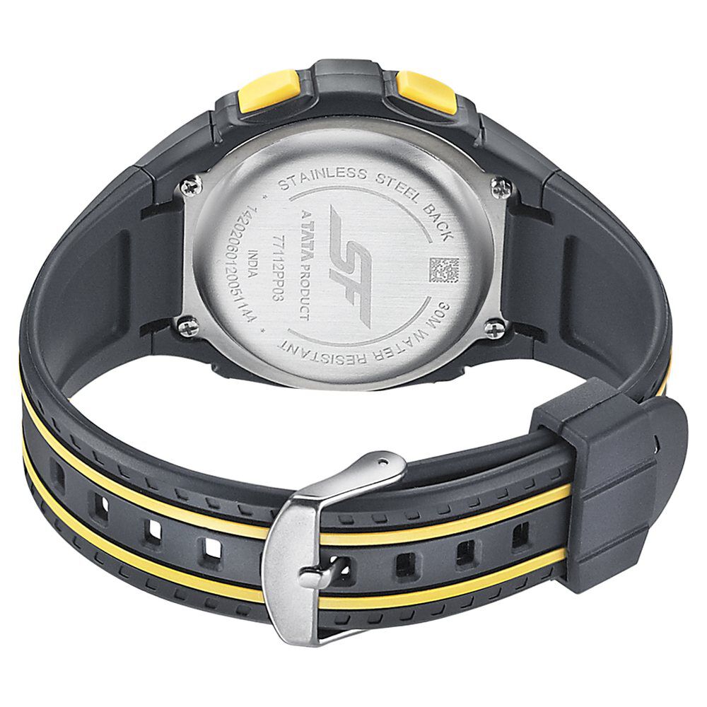 Buy Online SF Digital Dial Black PU Strap Watch for Men ns77112pp03 Sonata