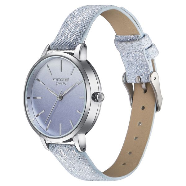 Sonata Poze Quartz Analog Silver Dial Pink Color Leather Strap Watch For Women - image number 3