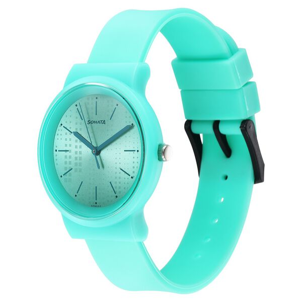 Sonata Splash Quartz Analog Green Dial Plastic Strap Watch for Women - image number 1